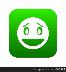 Confused emoticon digital green for any design isolated on white vector illustration. Confused emoticon digital green