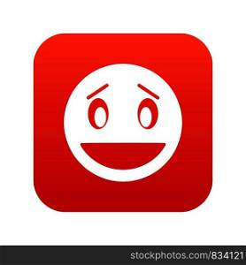 Confused emoticon digital red for any design isolated on white vector illustration. Confused emoticon digital red