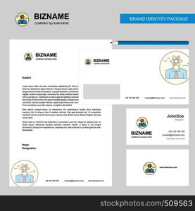 Confused man Business Letterhead, Envelope and visiting Card Design vector template