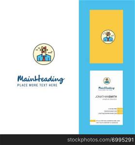 Confused man Creative Logo and business card. vertical Design Vector