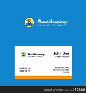 Confused man logo Design with business card template. Elegant corporate identity. - Vector