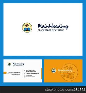 Confused man Logo design with Tagline & Front and Back Busienss Card Template. Vector Creative Design