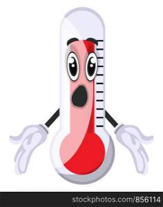 Confused thermometer, illustration, vector on white background.