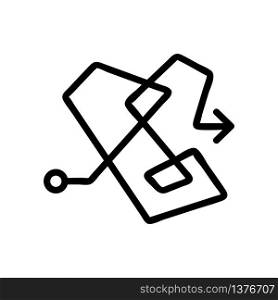 confusing route diagram icon vector. confusing route diagram sign. isolated contour symbol illustration. confusing route diagram icon vector outline illustration
