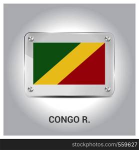 Congo flag design vector