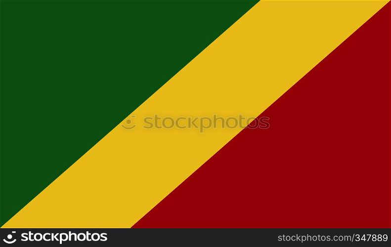 Congo flag image for any design in simple style. Congo flag image
