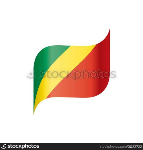 Congo flag, vector illustration. Congo flag, vector illustration on a white background