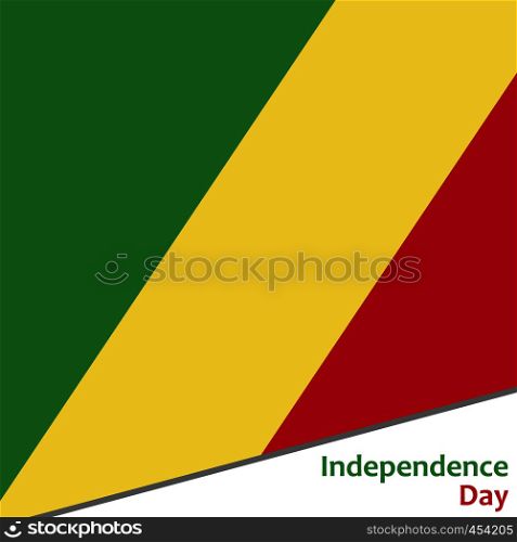 Congo independence day with flag vector illustration for web. Congo independence day