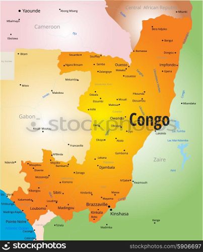 Congo map. vector color map of Congo country