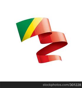 Congo national flag, vector illustration on a white background. Congo flag, vector illustration on a white background