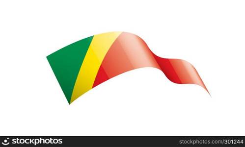 Congo national flag, vector illustration on a white background. Congo flag, vector illustration on a white background