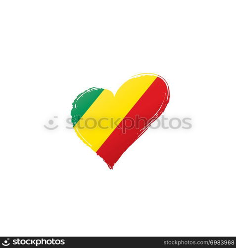 Congo national flag, vector illustration on a white background. Congo flag, vector illustration on a white background