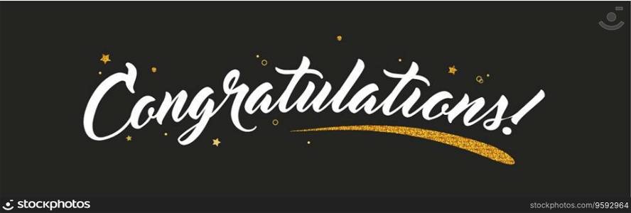 Congrats congratulations banner with glitter vector image