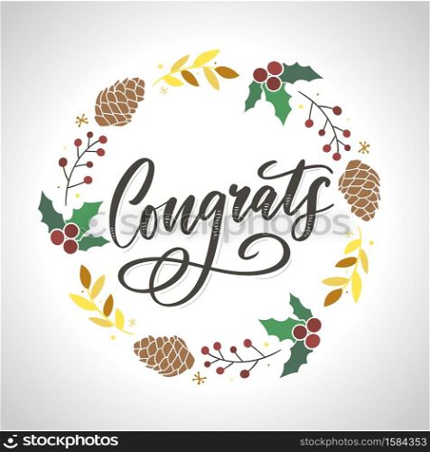 Congrats Congratulations card lettering calligraphy text Brush eps10. Congrats Congratulations card lettering calligraphy text Brush