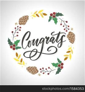 Congrats Congratulations card lettering calligraphy text Brush eps10. Congrats Congratulations card lettering calligraphy text Brush