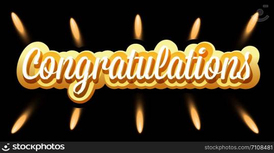 Congratulations banner with gold glitter. Vector illustration. Elements are layered separately in vector file.