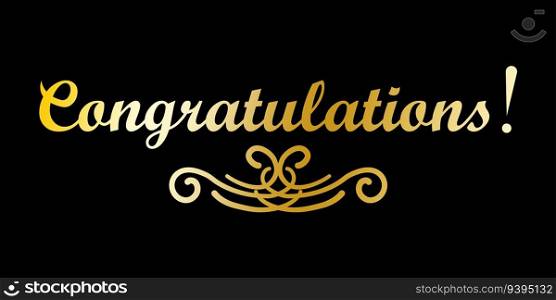 Congratulations card. banner on a black background. Vector illustration. EPS 10. stock image.. Congratulations card. banner on a black background. Vector illustration. EPS 10.