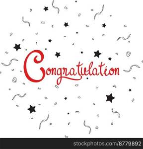 Congratulations lettering with confetti on outline