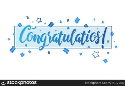 Congratulations Typography Handwritten Lettering Greeting Card Banner