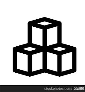 congruent cubes stacked, icon on isolated background
