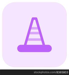 Conical markers deployed on roads for caution.. Conical markers deployed on roads for caution