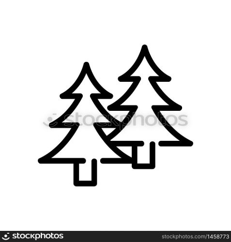 coniferous forest icon vector. coniferous forest sign. isolated contour symbol illustration. coniferous forest icon vector outline illustration