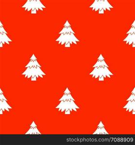 Coniferous tree pattern repeat seamless in orange color for any design. Vector geometric illustration. Coniferous tree pattern seamless
