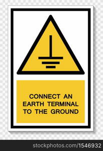 Connect An Earth Terminal To The Ground Symbol Sign Isolate On White Background,Vector Illustration EPS.10