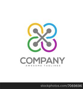 connect circle logo, circle connect logo,communication, interaction, integrate concept. Color Vector icon. network business company logo