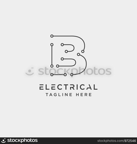 connect or electrical b logo design vector icon element isolated - vector. connect or electrical b logo design vector icon element isolated