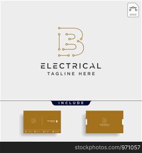 connect or electrical b logo design vector icon element isolated with business card include. connect or electrical b logo design vector icon element isolated