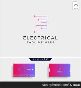 connect or electrical e logo design vector icon element isolated with business card include. connect or electrical e logo design vector icon element isolated