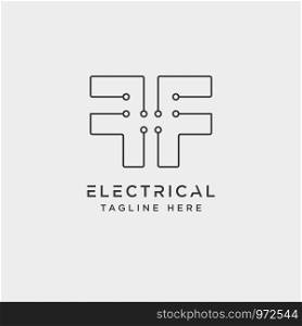 connect or electrical f logo design vector icon element isolated - vector. connect or electrical f logo design vector icon element isolated