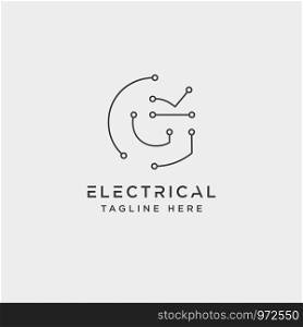 connect or electrical g logo design vector icon element isolated - vector. connect or electrical g logo design vector icon element isolated