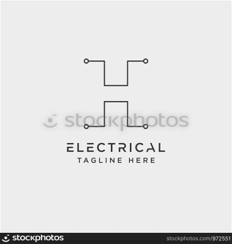 connect or electrical h logo design vector icon element isolated - vector. connect or electrical h logo design vector icon element isolated