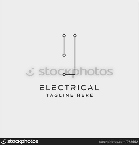 connect or electrical i logo design vector icon element isolated - vector. connect or electrical i logo design vector icon element isolated