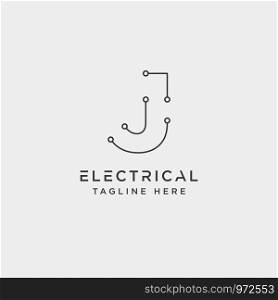 connect or electrical j logo design vector icon element isolated - vector. connect or electrical j logo design vector icon element isolated