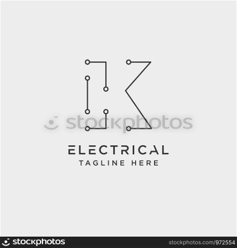 connect or electrical k logo design vector icon element isolated - vector. connect or electrical k logo design vector icon element isolated