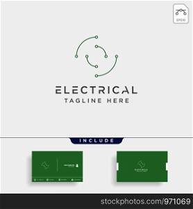 connect or electrical o logo design vector icon element isolated with business card include. connect or electrical o logo design vector icon element isolated