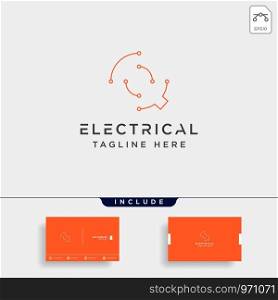 connect or electrical q logo design vector icon element isolated with business card include. connect or electrical q logo design vector icon element isolated