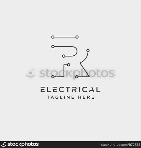 connect or electrical r logo design vector icon element isolated - vector. connect or electrical r logo design vector icon element isolated