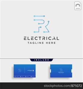 connect or electrical r logo design vector icon element isolated with business card include. connect or electrical r logo design vector icon element isolated