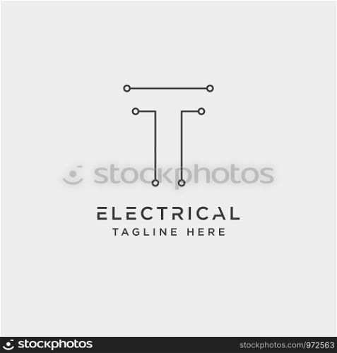 connect or electrical t logo design vector icon element isolated - vector. connect or electrical t logo design vector icon element isolated