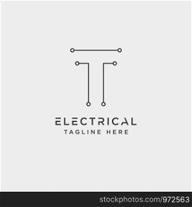 connect or electrical t logo design vector icon element isolated - vector. connect or electrical t logo design vector icon element isolated
