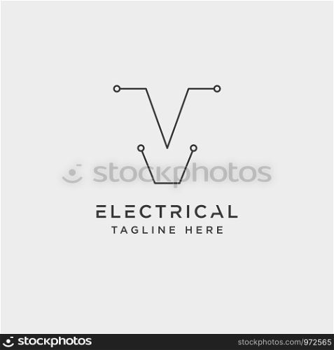 connect or electrical v logo design vector icon element isolated - vector. connect or electrical v logo design vector icon element isolated