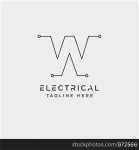 connect or electrical w logo design vector icon element isolated - vector. connect or electrical w logo design vector icon element isolated