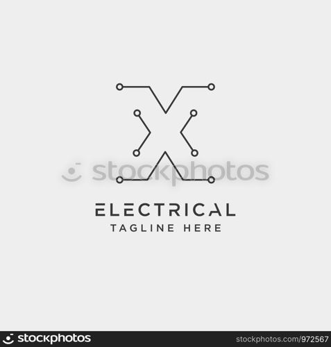 connect or electrical x logo design vector icon element isolated - vector. connect or electrical x logo design vector icon element isolated