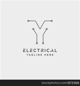 connect or electrical y logo design vector icon element isolated - vector. connect or electrical y logo design vector icon element isolated