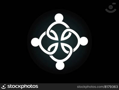 Connect People Logo Template, Social media network people logo