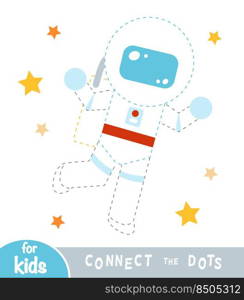 Connect the dots, education game for children, Astronaut